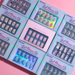 Custom Luxury Press On Nails Artificial False Fake Nails High Quality French Tip Soft Gels Press On Nails