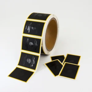 Custom Luxury Texture Paper Roll Label Sticker Gold Stamping Embossed Adhesive Label Perfume Bottle Cosmetic Packaging Branding