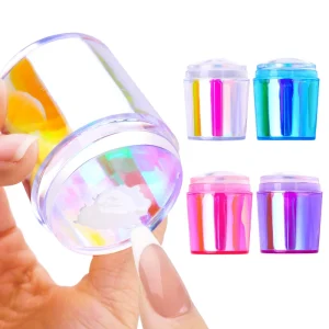 Custom Magic Color OEM&ODM Nail Stamper with Rhinestone Jelly Silicone Stamp for French Nails Manicuring Kits Nail Art Stamping