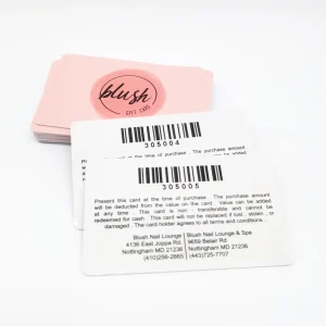 Custom Nails Salon Gift Card With Different Barcode And Card Holder