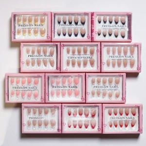 Custom New Design French Press Nails High Quality ABS False Nails Full Cover Artificial Fingernails Stick Nails 24 Pieces for