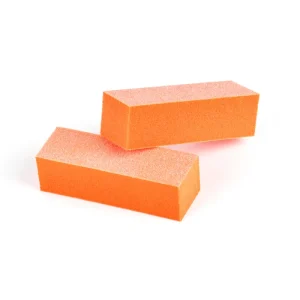 Custom OEM 3 Way Orange Nail Buffer Block 80 80 100 Grit for Manicure