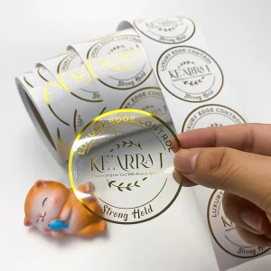Custom PVC Waterproof Printing Private Logo Clear Transparent Packaging Label Stickers