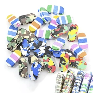 Custom Printed Mini Camouflage Nail Art Buffer Polish File Set Sponge EVA Buffing and Sanding Files Nail Manufacturer