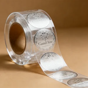 Custom Printing Waterproof Silver White Clear Vinyl Foil Stamping Makeup Sticker Cosmetics Private Labels for Cosmetic Bottles