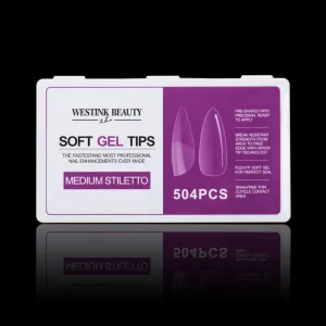 Custom Private Label 504pcs box Nail Tips Long Coffin Stiletto Shape Plastic Nails Easy Press on