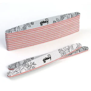 Custom Private Printed Logo 100/180 Grit Zebra Emery Board Gray Double Side Manicure Nail File