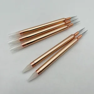 Custom Rose Gold Color Double Ended Jewel Strass Rhinestone Wax Pen Dual Nail Art Dotting Tool
