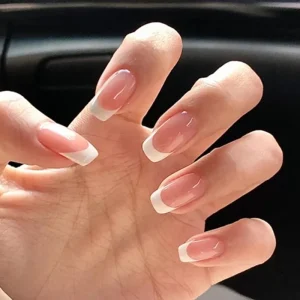 Custom Salon Quality Full Cover False French Press ABS Pre Designed Design Nude White Cherry Oval Shape Fingers Nails CE