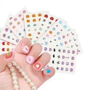 Custom Self Adhesive Cute Nail Wraps 3D Fruit Animals Star DIY Designs Nail Art Decals for Little Girls Toddler