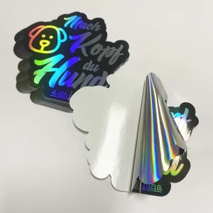 Custom UV Printed Holographic Vinyl Stickers Glossy Rainbow Effect Waterproof Anti UV Durable Shinny Die Cut Outdoor Indoor