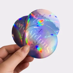 Custom Vinyl Die Cut Stickers Waterproof Printing Adhesive Shiny Irregular Shape Holographic Cartoon Top Brand PT
