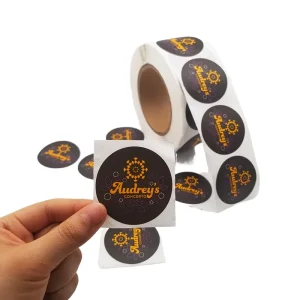 Custom Waterproof Gold Foil Logo Sticker for Gift Box Decoration Round Hot Stamping Self adhesive Label for Cosmetic Container