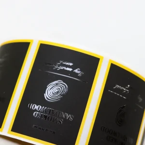 Custom Waterproof Special Paper Roll Sticker Silver Stamping Adhesive Label For Shampoo Bottle Hair Care Packaging Printing