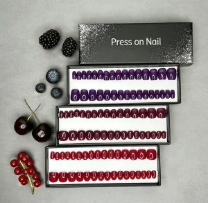 Custom Women’s Press On Nails Gift Box Magnetic Closure Sponge Lining Embossing Full Color for Nanogel Adhesive Strips