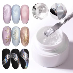 Custom logo 3D Foil & Stamping Gel LED/LUV Transfer Adhesive Professional Strong Sticky Base for Nail Foils & Stickers