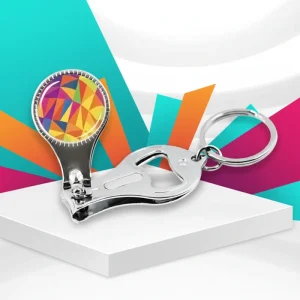 Customizable Cute Style Eco Friendly Stainless Steel Nail Clipper With Letterpress Printing and Laser Resin Casting Design