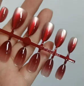 Customizable Solid Color Short Almond False Nails ABS Press-On Artificial Nails Designed for Finger Application