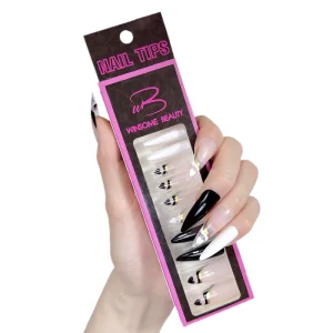 Customizable Stiletto Nail Tips Solid Color Manicure Tool with Glossy Finish Free Samples Designed for Finger Application