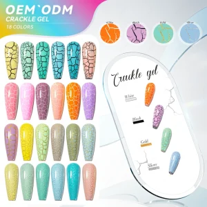 Customize 18colors Nail Art Effect Cracking Gel Nail Polish Crackle Gel Polish OEM ODM Private Label