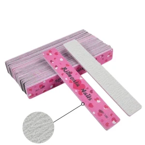Customize 80 80 Grit Strong Sandpaper Washable Pink Sanding Nails File Block
