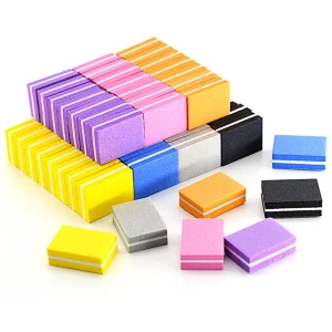 Customize High Quality Nail File 100 180 Grit Disposable Double Side Mini Nail Sponge Buffer Block Plastics Nail Buffer Tool