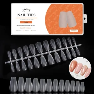 Customize Logo 500pcs Nail Tips Matte Gel Tips Nails Short Coffin Nail Tips