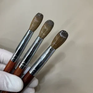 Customize Popular Pure Acrylic Nail Brushes 100% Kolinsky Sable Crimped Acrylic Nail Art Brush Red Wood Handle Set