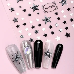 Customized 3D Nail Art Sticker Decals Eco friendly Non toxic Universal Pattern Easy Apply Personal Pet Packaging