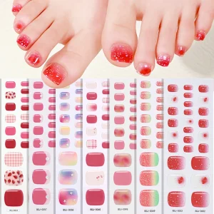 Customized Colorful New Design Foil Toe Nail Stickers Toe Nail Sticker Wrap Foot Sticker