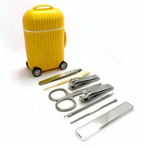 Customized Design Nail Care Manicure Set with Nail File Tweezers Clippers Blackhead Remover Ear Picker
