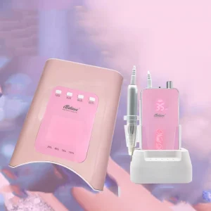 Customized Logo Portable Electric Nail Drill Rechargeable Nail Set Kit With UV Lamp and Drill