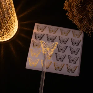 Customized Logo Waterproof Gold Foil Stamping Transparent Vinyl Label Stickers Clear Self-Adhesive PVC Stickers Sheets