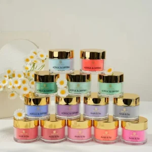 Customized Nail Beauty Supply Acrylic Powder Glitter Nails Art Fast Dry Colorful Dipping Powder
