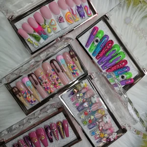 Customized Nail Tips Medium Length Price Free Shipping Designer Nails Hand Made Nail Tips