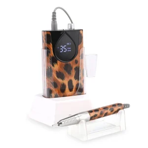 Customized Pattern 35000 RPM Electronic Brushless Motor Portable Nail Drill Machine with HD Display for Nail Art Salon