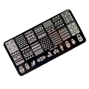 Customized Photo Etching Nail Stamping Plates Polish Transfer Stencils Flower Geometry DIY Template Nail Tool
