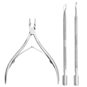 Customized Stainless Steel Professional Nail Care Tools Set for Salon Manicure Pedicure with Nippers Cuticle Finger Use