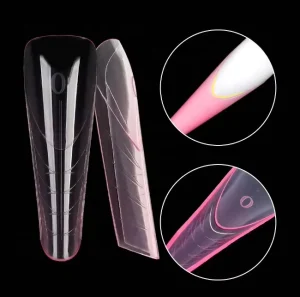 Customized Stiletto Slim Gel Extension Molds Nail Tips 15 Sizes Pink Design Nail Dual Form Set Dual Nail Form Tips