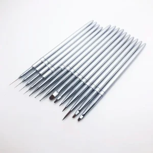 Customized Thin Cuticle Dual Form Nail Tips Liner Brushes Acrylic Nail Brush 100% Kolinsky Builder Gel Brush