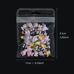 Cute Design 3D Resin Nail Charms 20pcs Mixed Pink DIY Nail Accessories Box Packed Nail Manicure Charms Nail Decoration