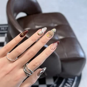 Cute Heart Eye Tips Acrylic Handmade Press on Nails