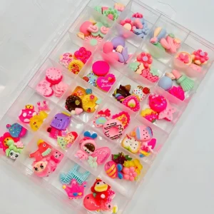 Cute Resin 3D Kawaii Nail Charms High Quality Christmas Decoration Pink Nail Art Decoration for Diy