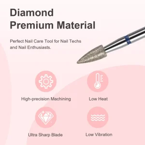 Cuticle Callus Removal Diamond Nail Drill Bits Nail Grinding Head Acrylic Clean Russian Nail Bit Set