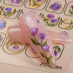 DIY Design Tech TikTok 3D Wedding Mix Nail Decorations Factory Price OEM Custom 3D Gold Nail Art Stickers Other Nail Supplies