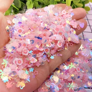 DIY Five Pointed Star Heart Moon Glitter Blue Mermaid Shell Flakes Snowflake Polymer Clay Nail Glitter