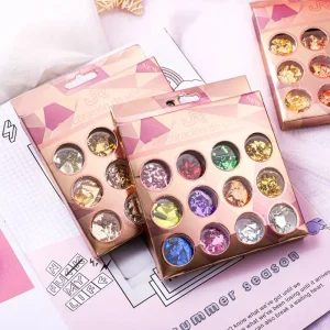 DIY Nail Art Decoration Mixed Color Holographic Nail Foil Sequins Free Sample Flakes Stickers & Decals