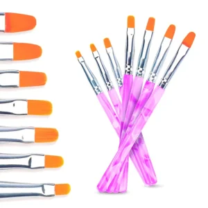 DIY Nail Art Tools Crystal Beads Picker Dotting Pen Professional Manicure Purple Nail Brush Polishing Painting Pencil 7 Piece