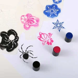DIY Nail Art Tools Drawing Template with Round Head Dauber Foam Sponge Card for Making Paintings and Stamping Ink
