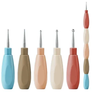 DZ B24 Colorful Plastic Handle DIY Custom 5 in 1 Nail Art Nail Dotting Tool Point Drill and Painting Pen
